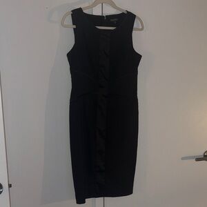 Signature by Sangria Black Sleeveless Sheath Midi Dress